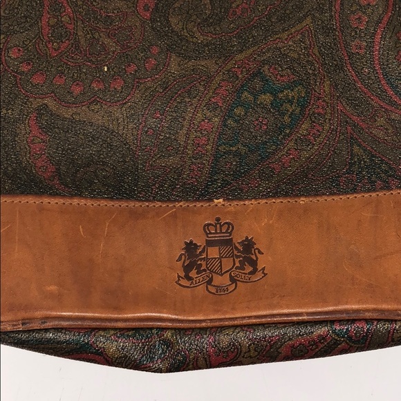 Allen Solly purse Brown with green and red designs - Picture 2 of 6